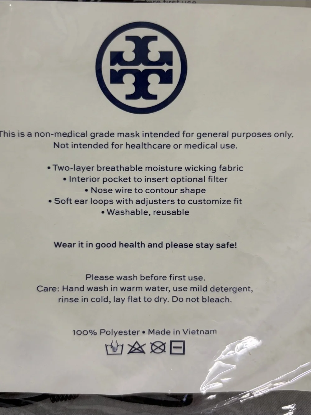 Tory Burch Floral Face Mask Set — Blue on Cream & Black Floral